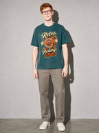 Retro Rotary Dial Premium Shirt - Blue Spruce - on-model full length