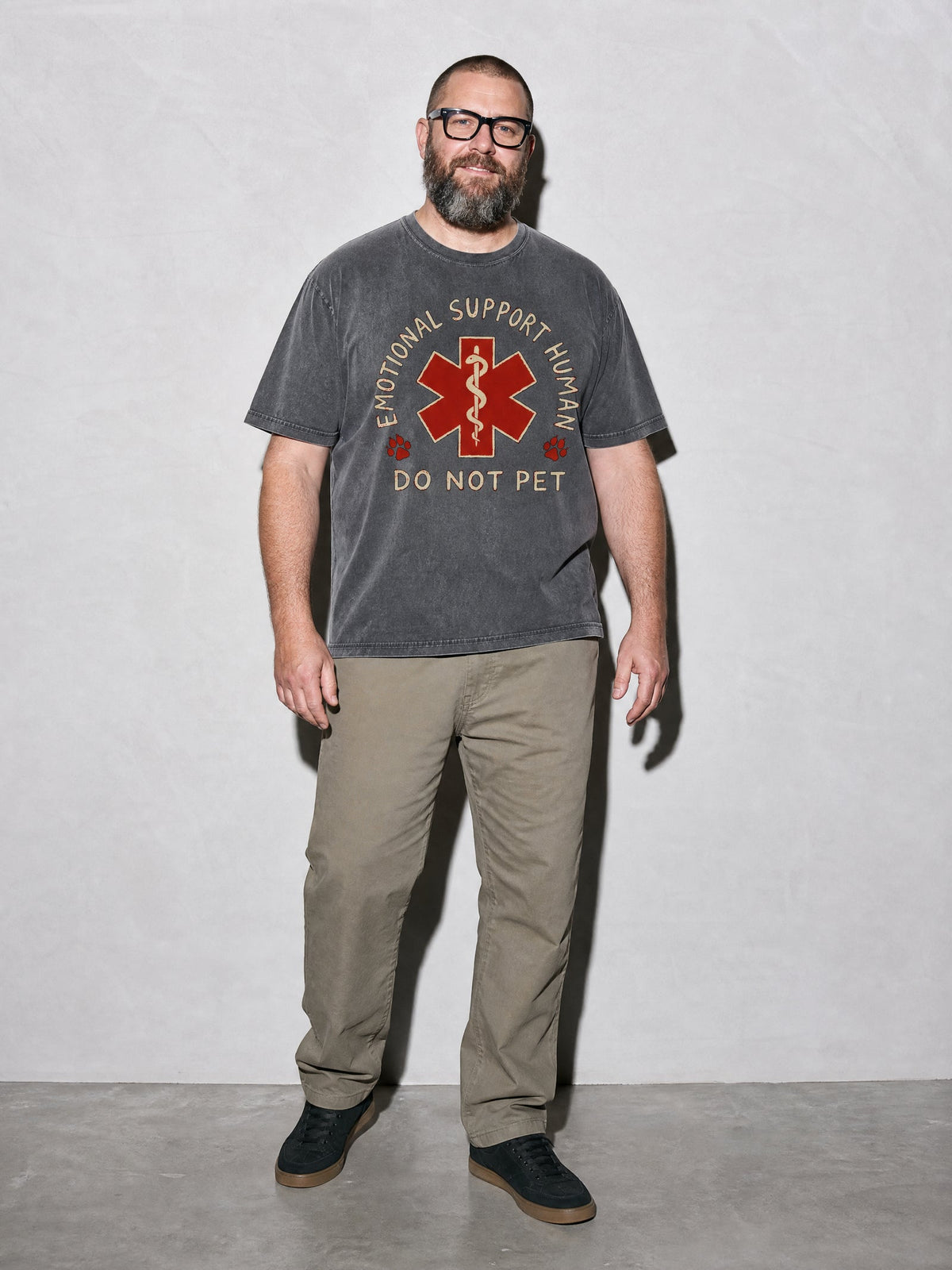 Emotional Support Human Premium Shirt - Pepper - on-model full length