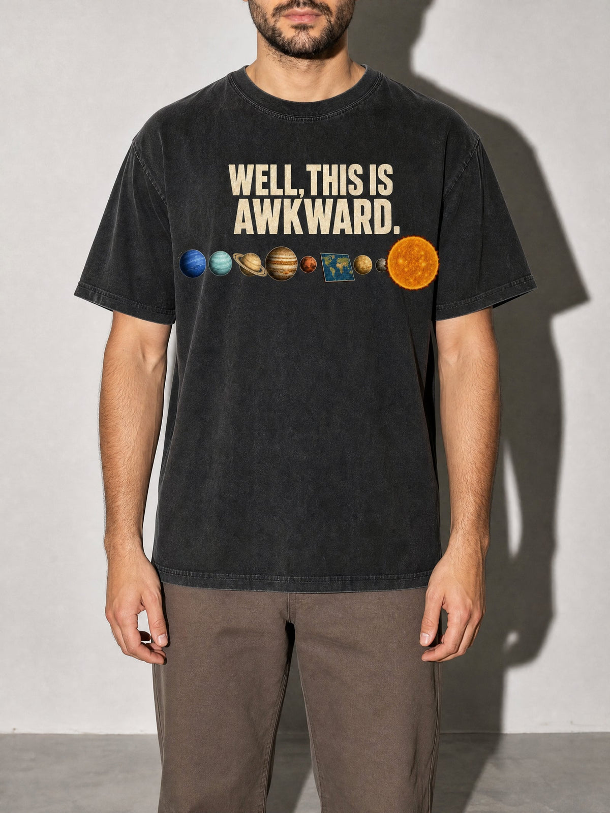 Well, This Is Awkward Premium Shirt - Black - on-model zoom