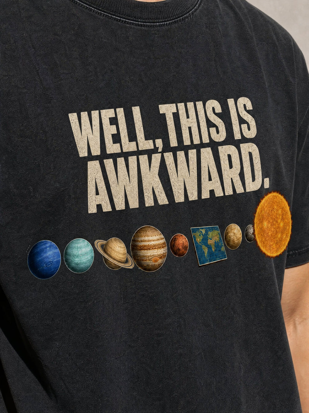 Well, This Is Awkward Premium Shirt - Black - printed fabric detail