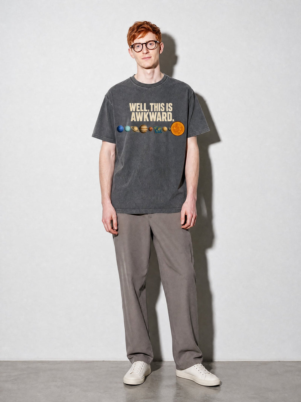 Well, This Is Awkward Premium Shirt - Pepper - on-model full length