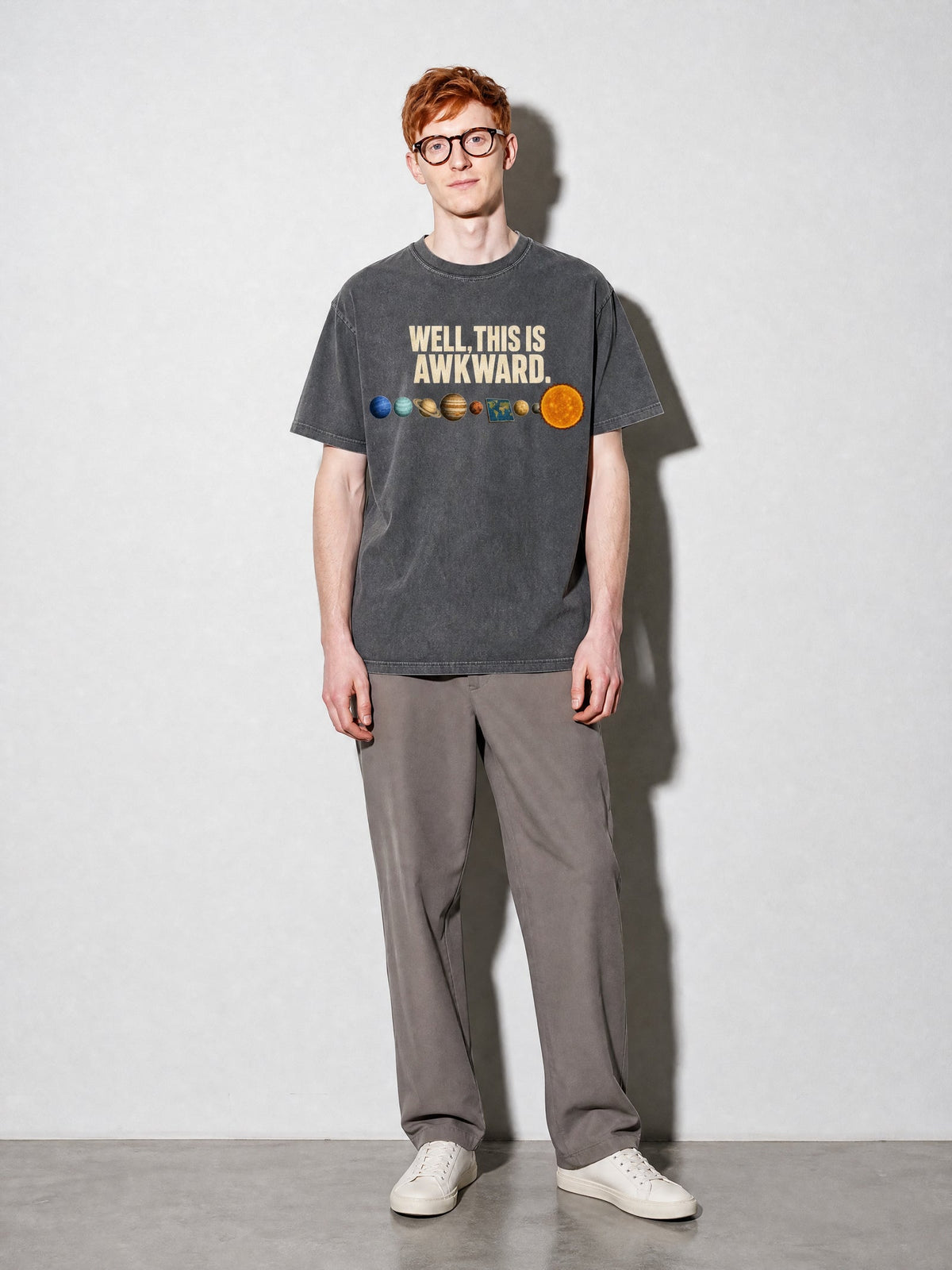 Well, This Is Awkward Premium Shirt - Pepper - on-model full length