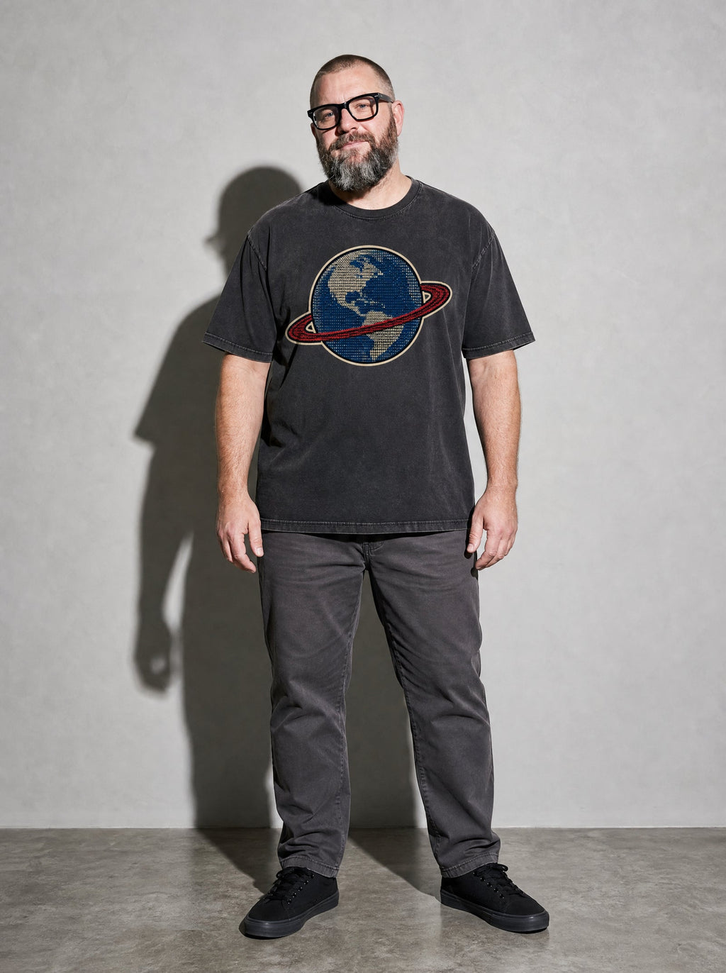 Earth Data Premium Shirt - Black - on-model full length