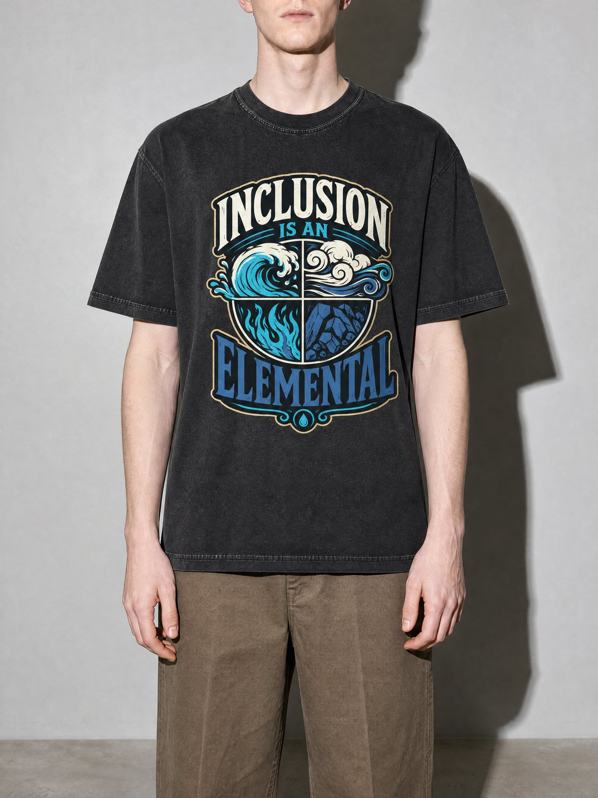 Inclusion Is an Elemental Premium Shirt - Black - on-model zoom