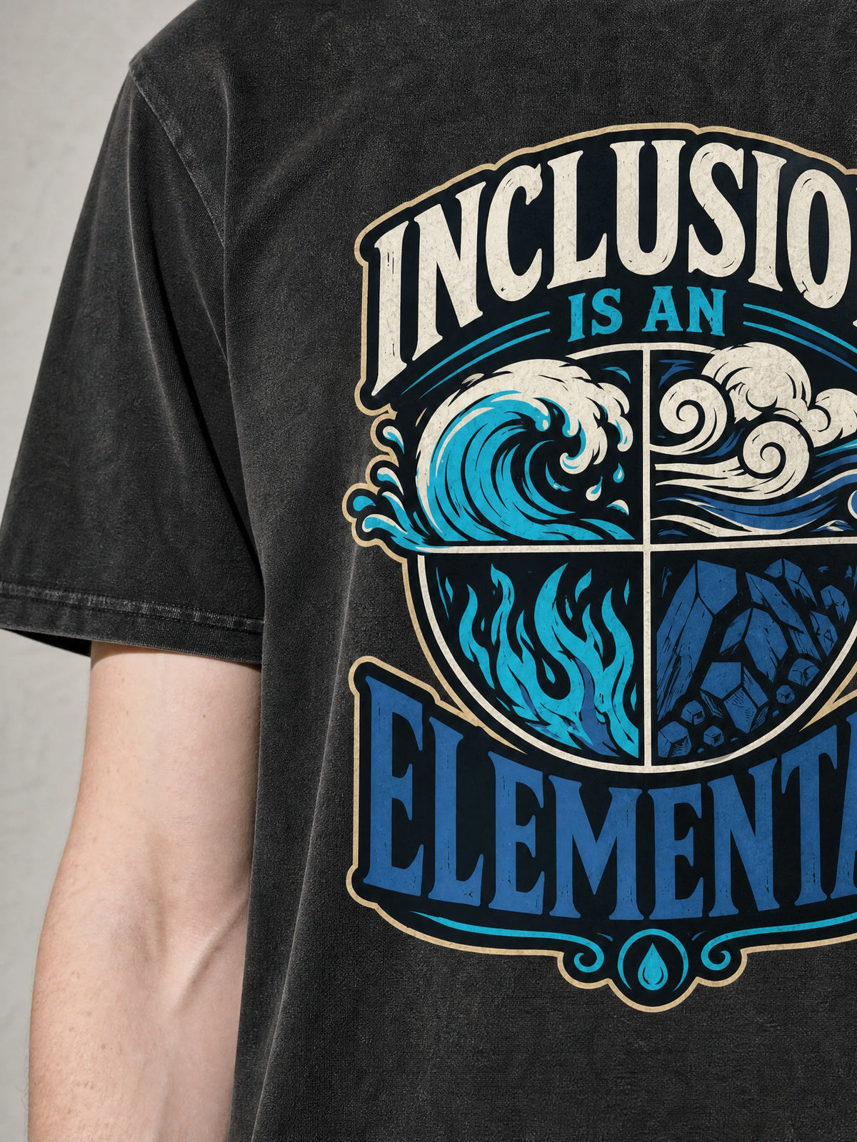 Inclusion Is an Elemental Premium Shirt - Black - printed fabric detail
