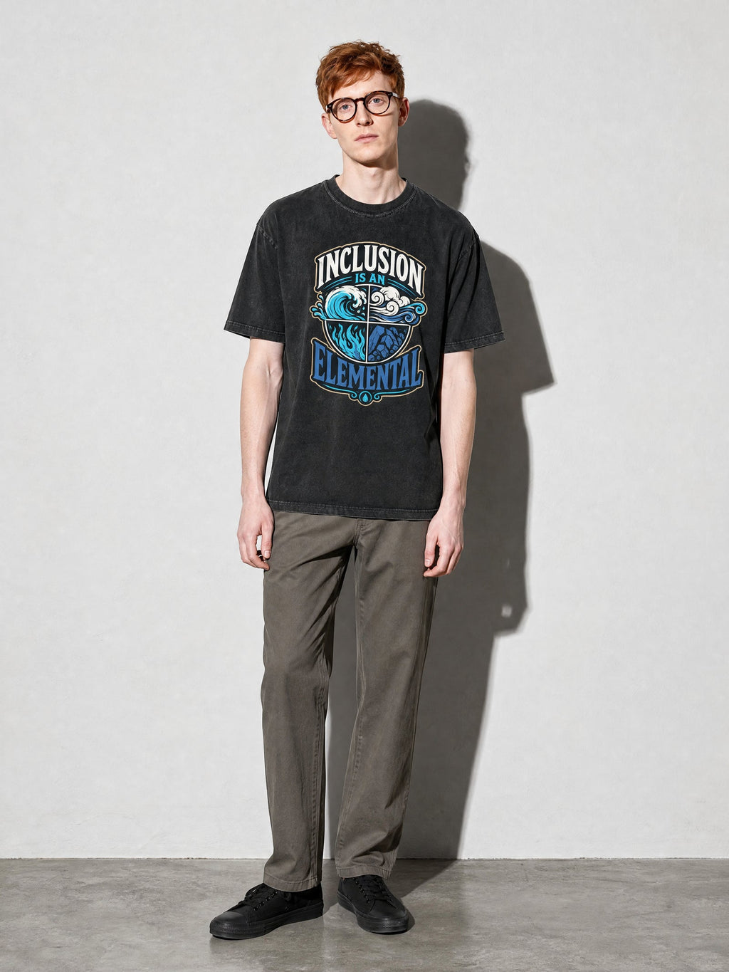 Inclusion Is an Elemental Premium Shirt - Black - on-model full length
