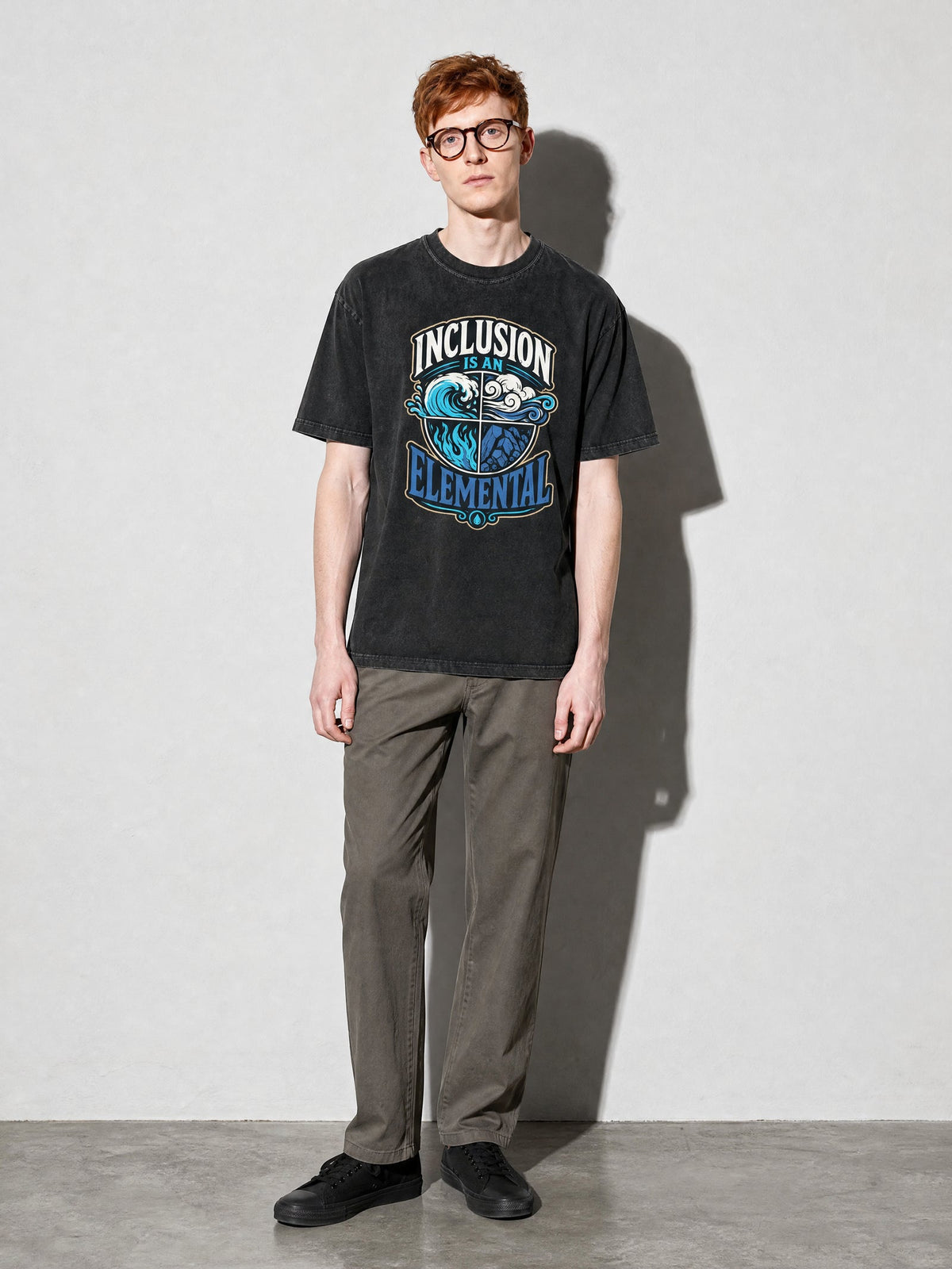 Inclusion Is an Elemental Premium Shirt - Black - on-model full length