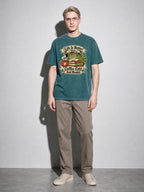 Coffee, Cats and Books Premium Shirt - Blue Spruce - on-model full length