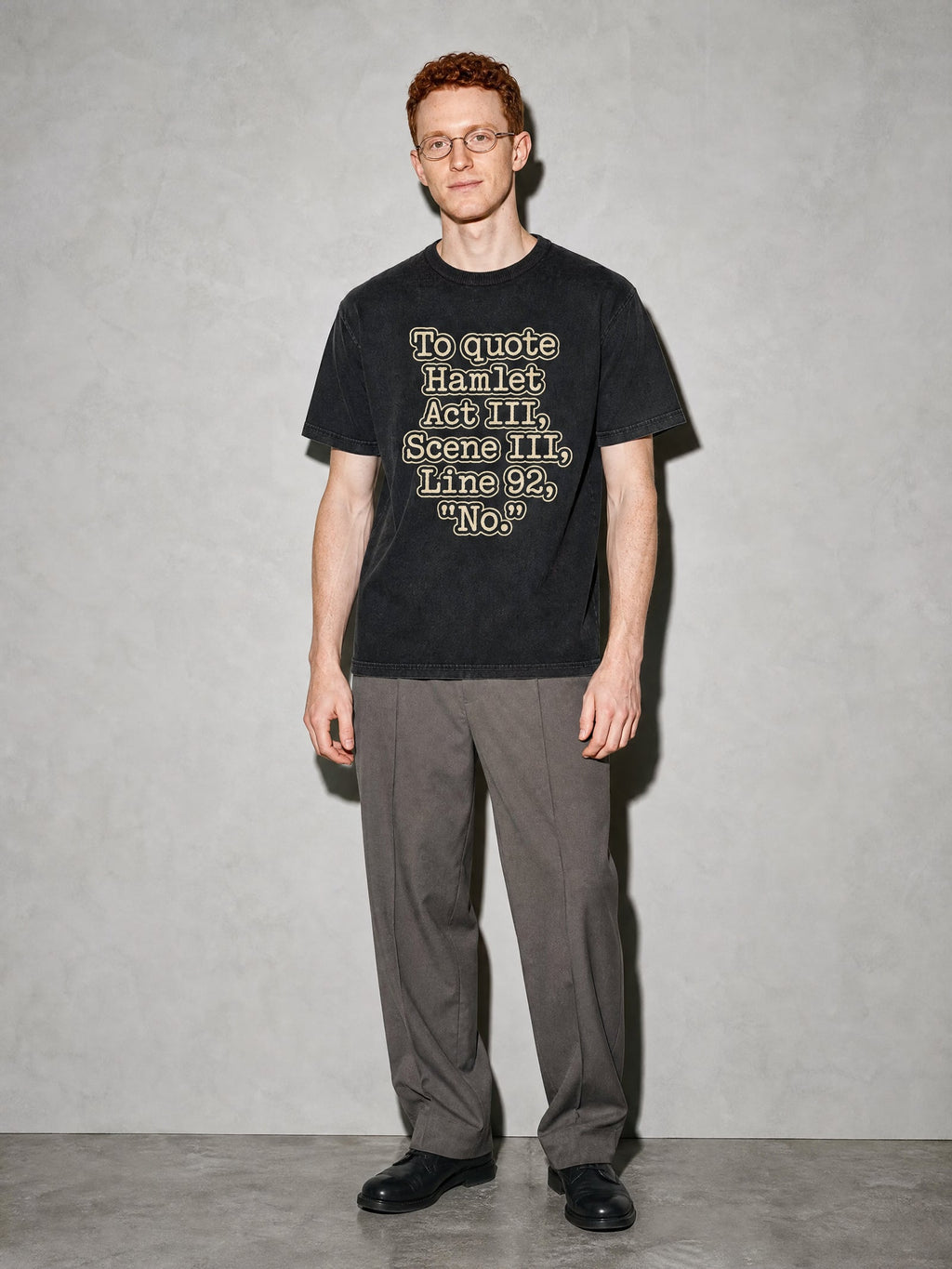 To Quote Hamlet: No Premium Shirt - Black - on-model full length