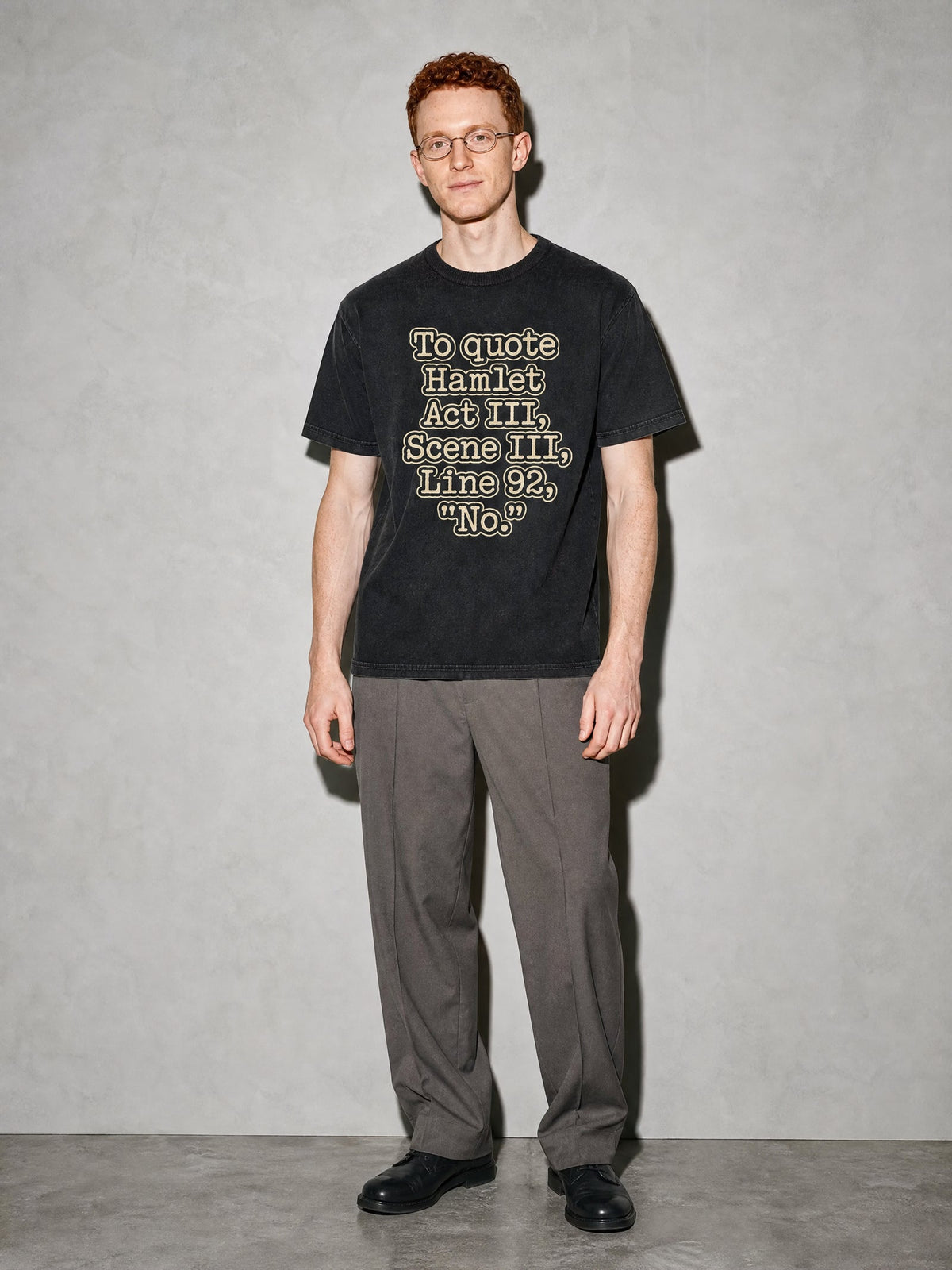 To Quote Hamlet: No Premium Shirt - Black - on-model full length
