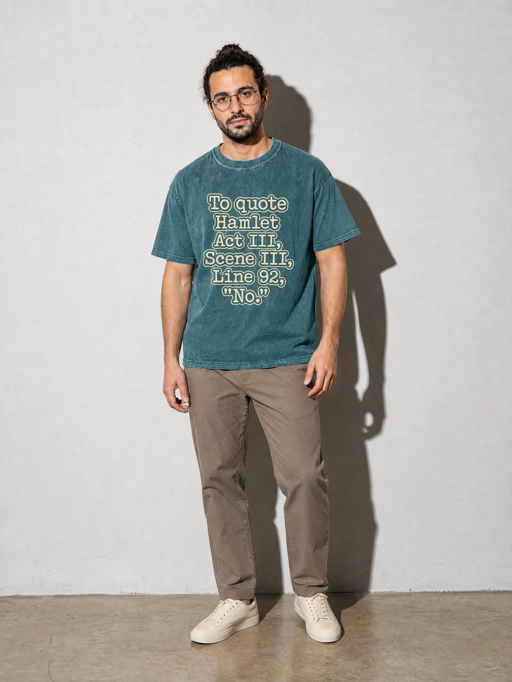 To Quote Hamlet: No Premium Shirt - Blue Spruce - on-model full length
