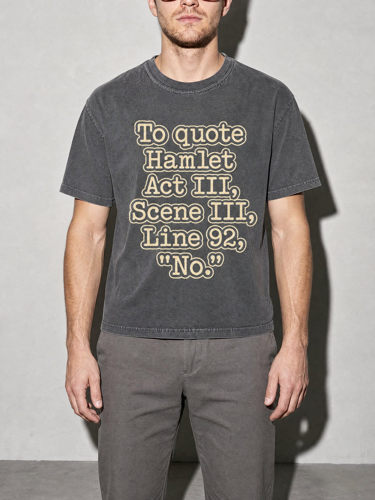 To Quote Hamlet: No Premium Shirt - Pepper - on-model zoom