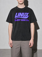 Just Sudo It Premium Shirt - Black - on-model zoom
