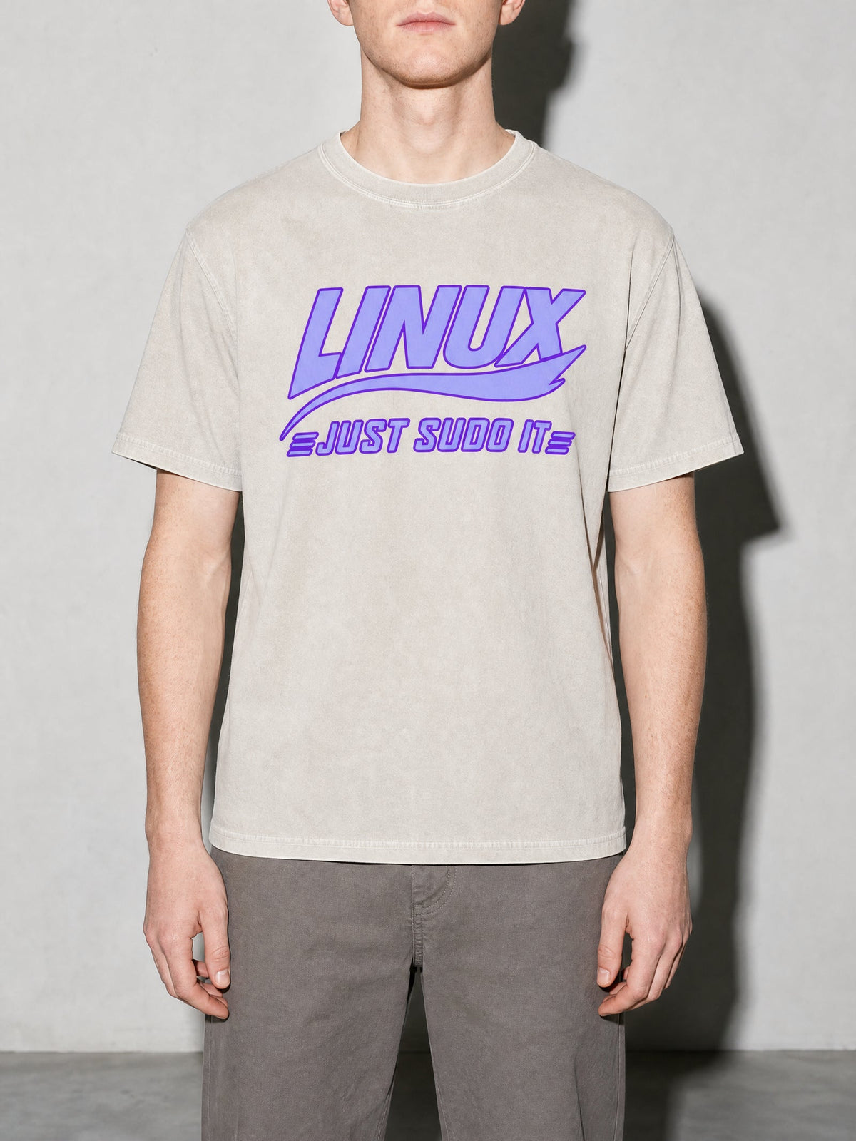 Just Sudo It Premium Shirt - Ivory - on-model zoom