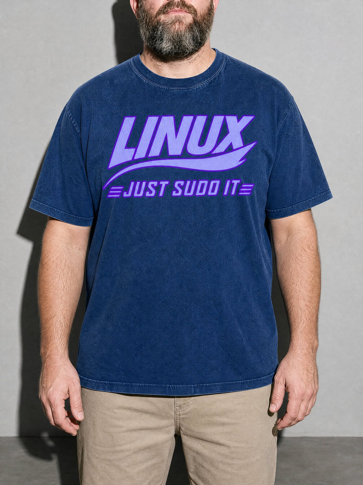 Just Sudo It Premium Shirt - True Navy - on-model zoom