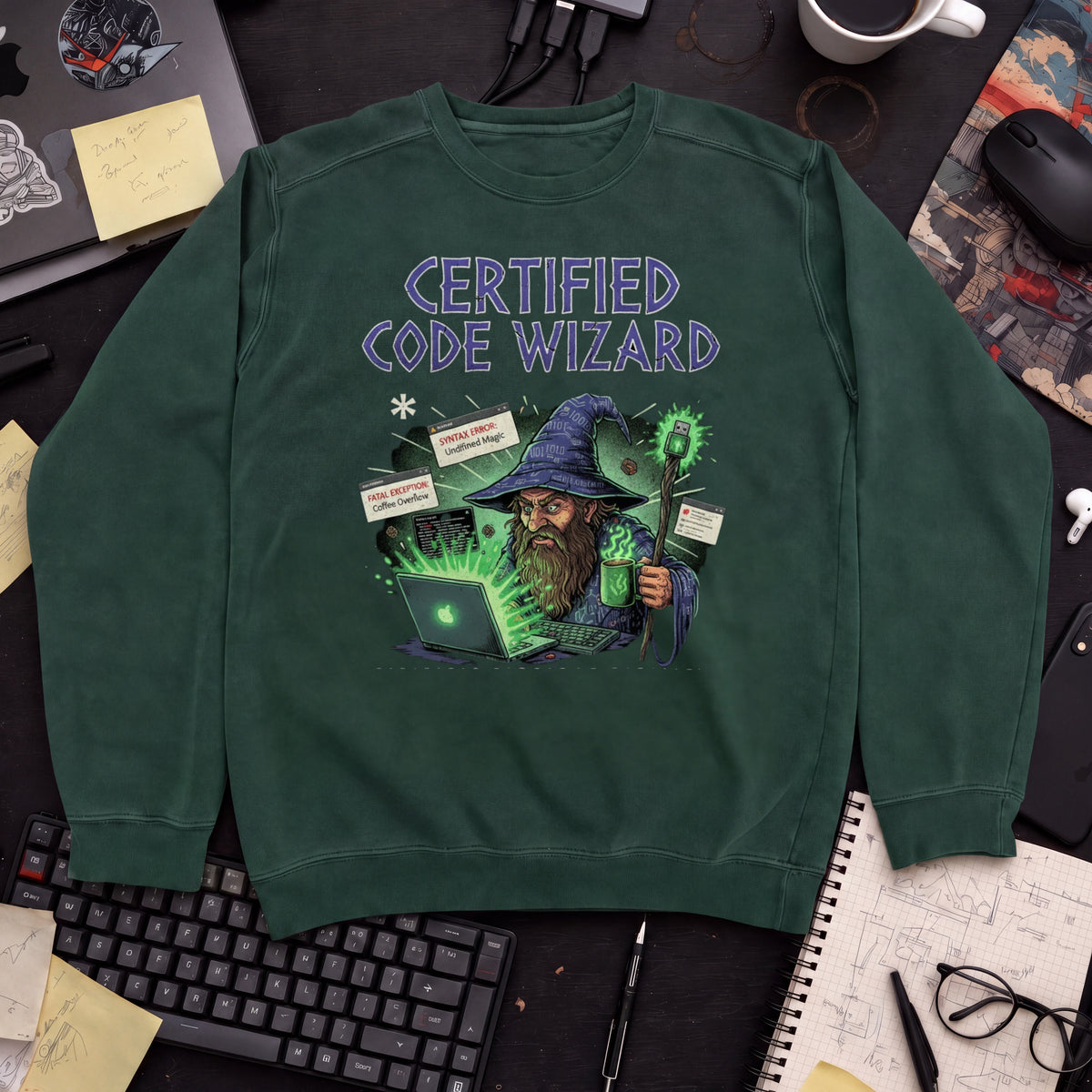 Certified Code Wizard Sweatshirt — Bottle Green
