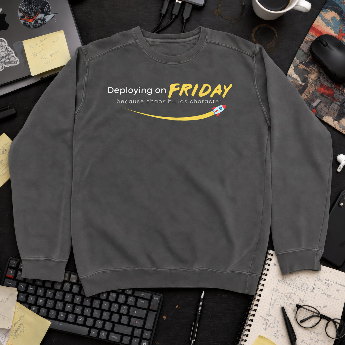 chaos builds character Sweatshirt — Pepper