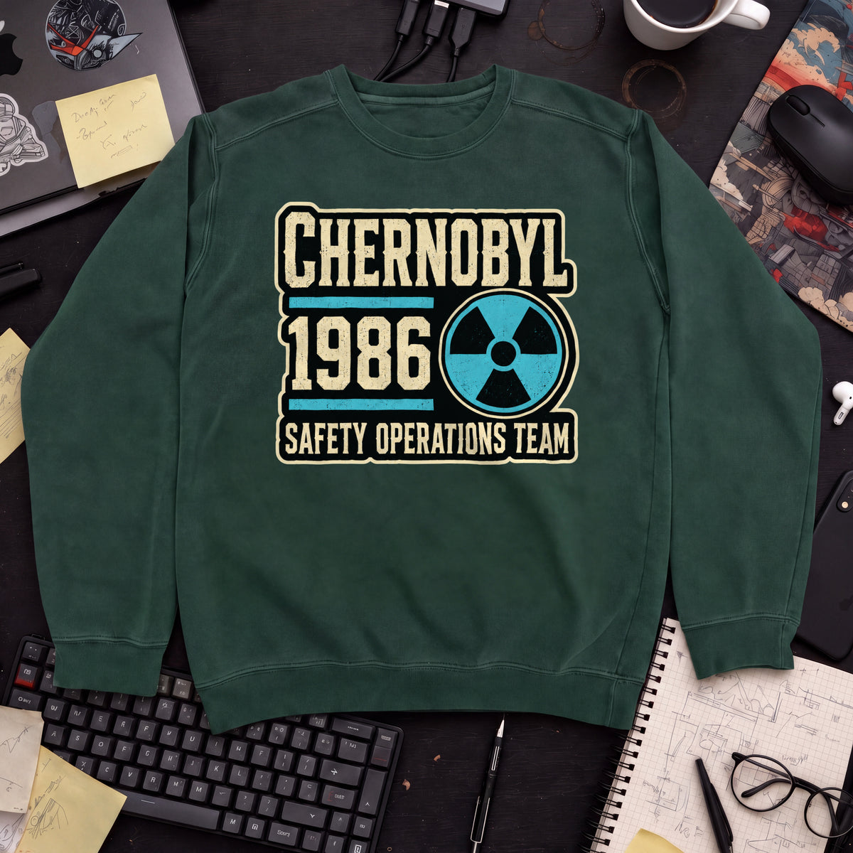Chernobyl 1986 Safety Operations Sweatshirt — Bottle Green