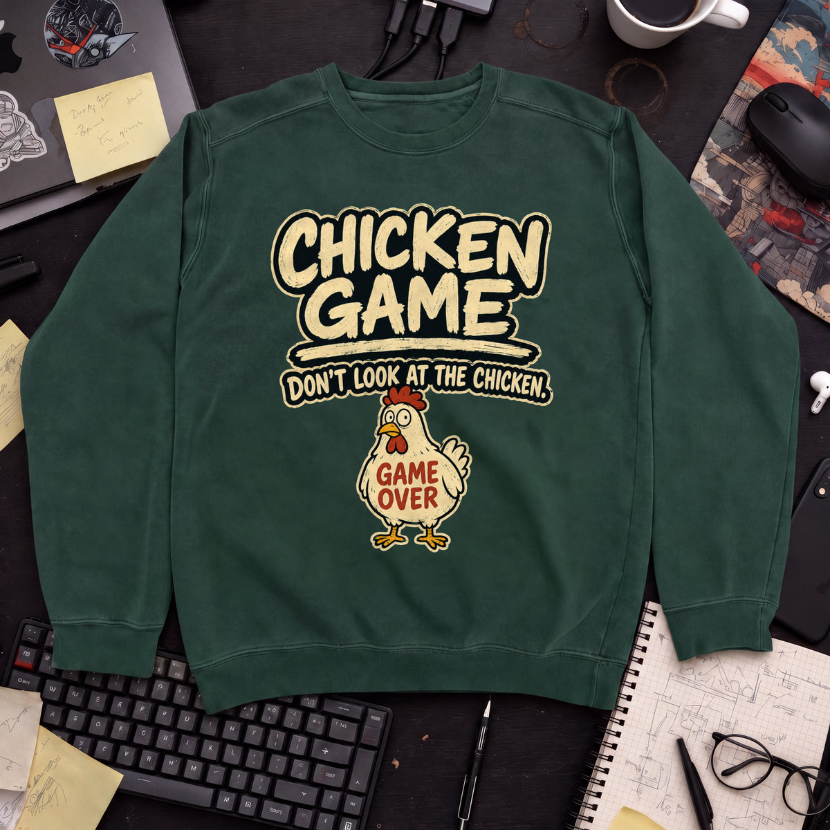 Chicken Game Sweatshirt — Bottle Green
