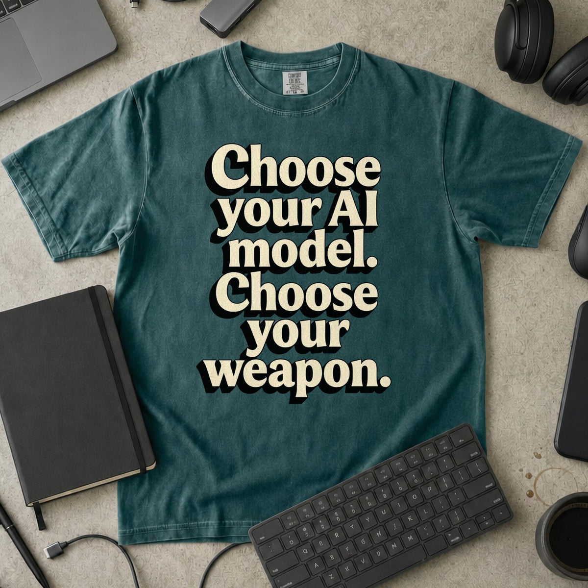 Choose Your Weapon Premium Shirt — blue spruce Premium Shirt mock-up
