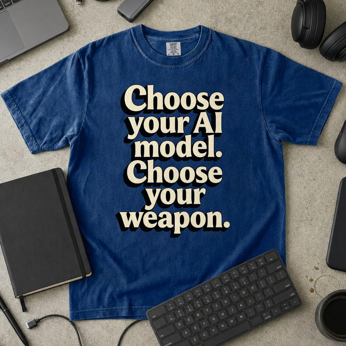 Choose Your Weapon Premium Shirt — true navy Premium Shirt mock-up