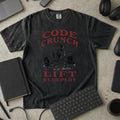 Code Crunch Lift Redeploy Premium Shirt — black Premium Shirt mock-up