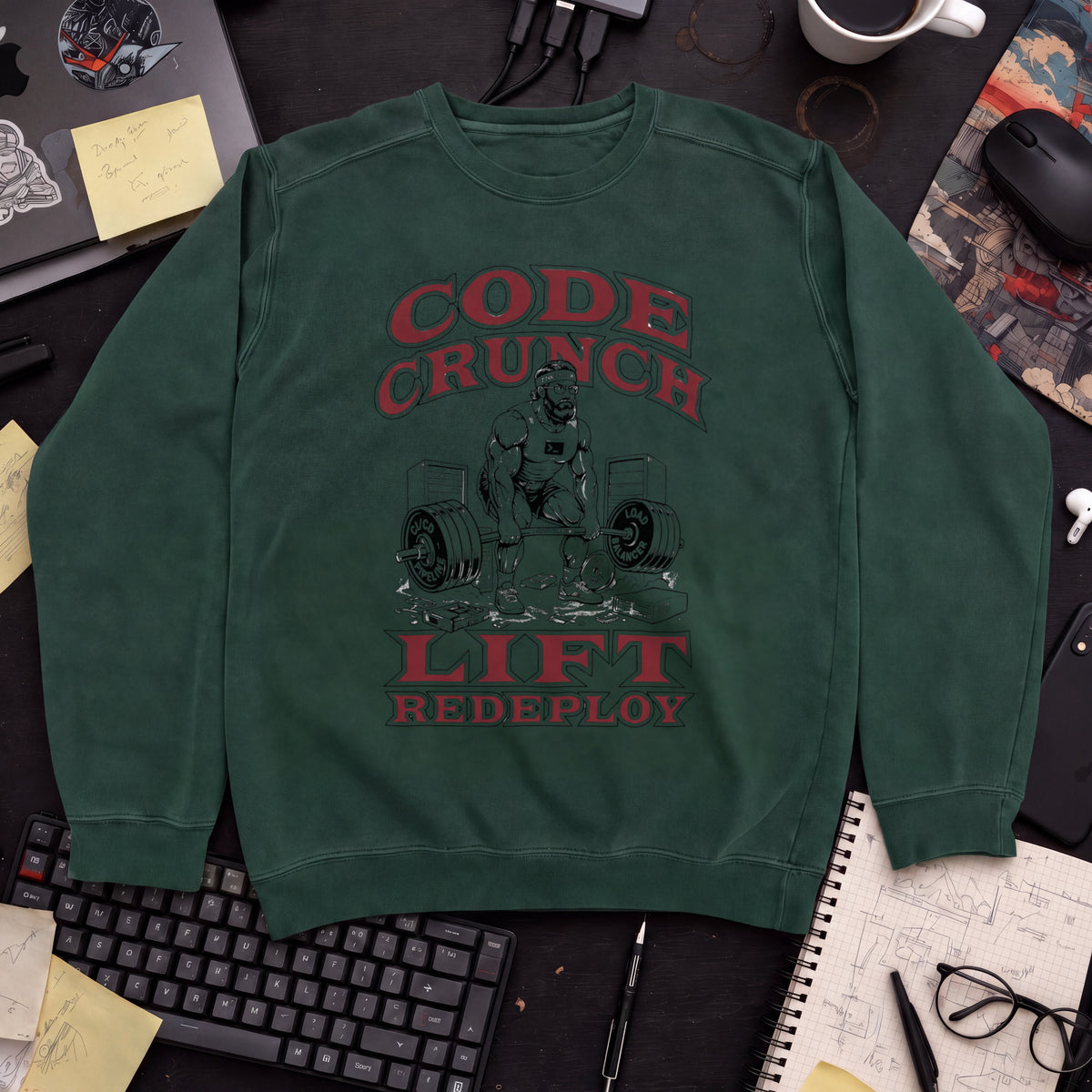Code Crunch Lift Redeploy Sweatshirt — Bottle Green