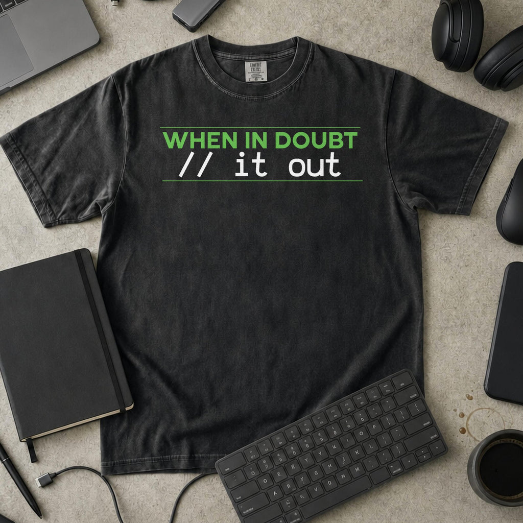 comment it out Premium Shirt — black Premium Shirt mock-up