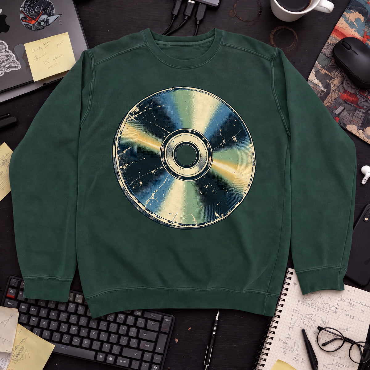 Compact Disc Sweatshirt sweatshirt — Bottle Green