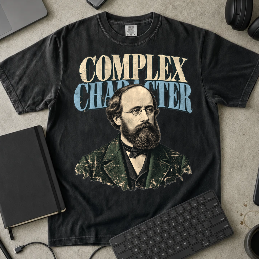 Complex Character Shirt — Black Comfort Colors 1717 flat lay