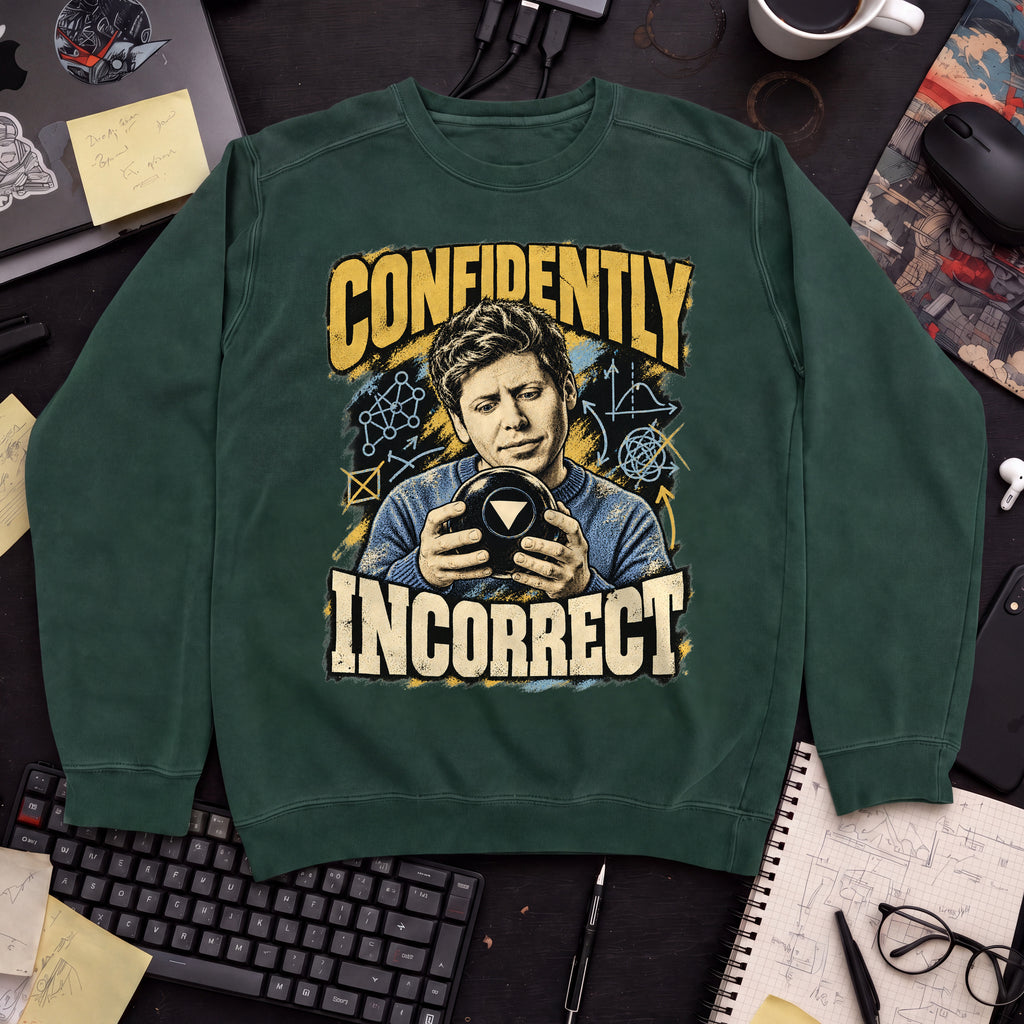 Confidently Incorrect Sweatshirt sweatshirt — Bottle Green