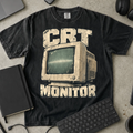 CRT Monitor Shirt — Black Comfort Colors 1717 flat lay