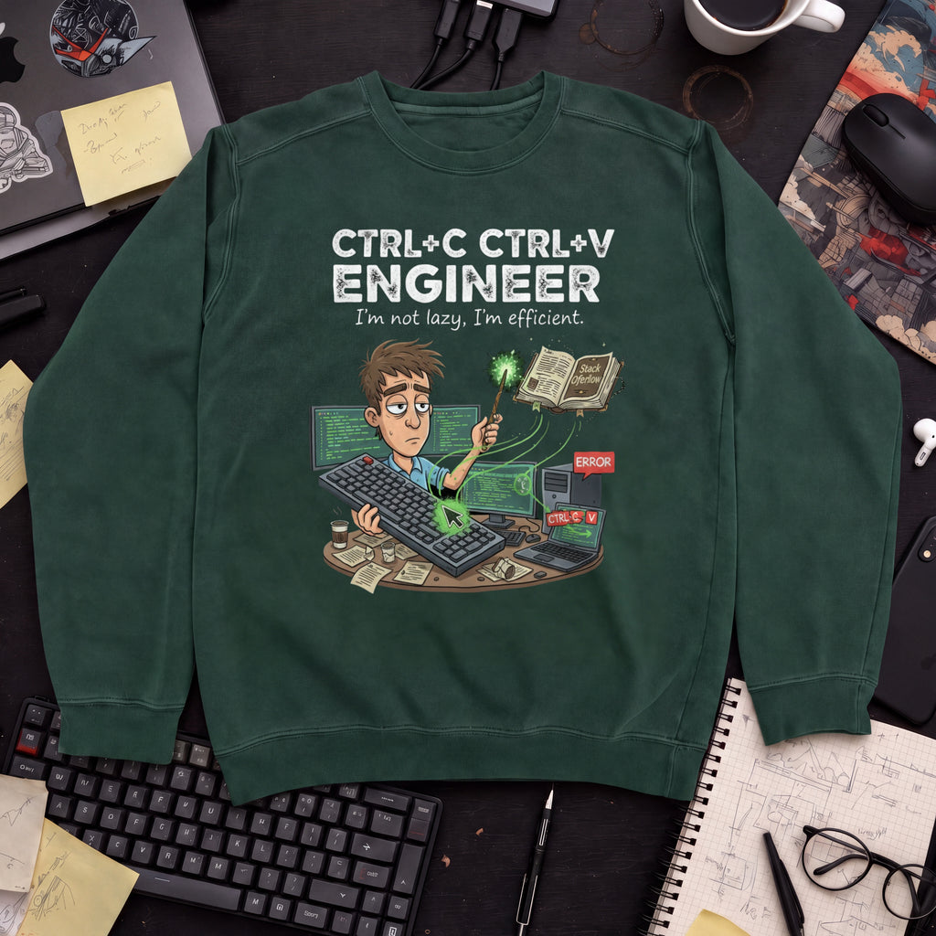 Ctrl C Ctrl V Engineer Sweatshirt — Bottle Green