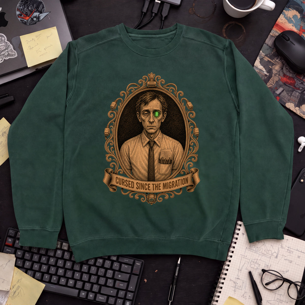 Cursed Since the Migration Sweatshirt sweatshirt — Bottle Green