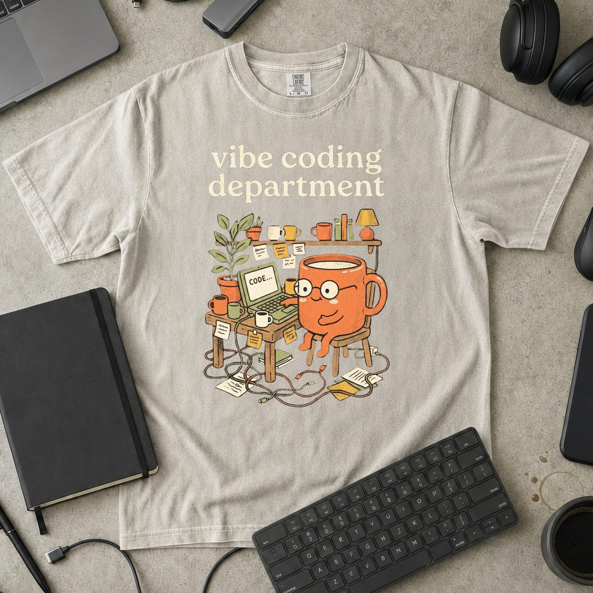 Cute Vibe Coding Department Premium Shirt — ivory Premium Shirt mock-up