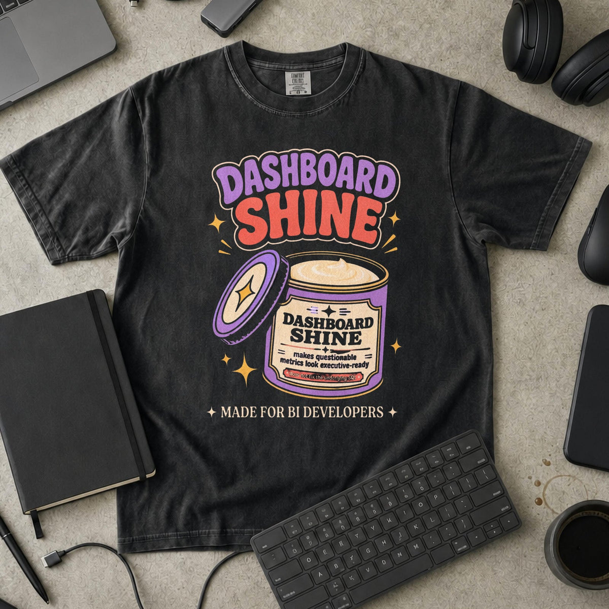 Dashboard Shine Premium Shirt — black Premium Shirt mock-up