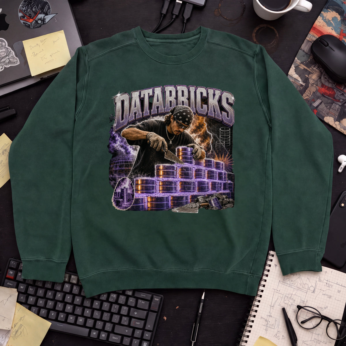 Databricks Bootleg Sweatshirt — Bottle Green