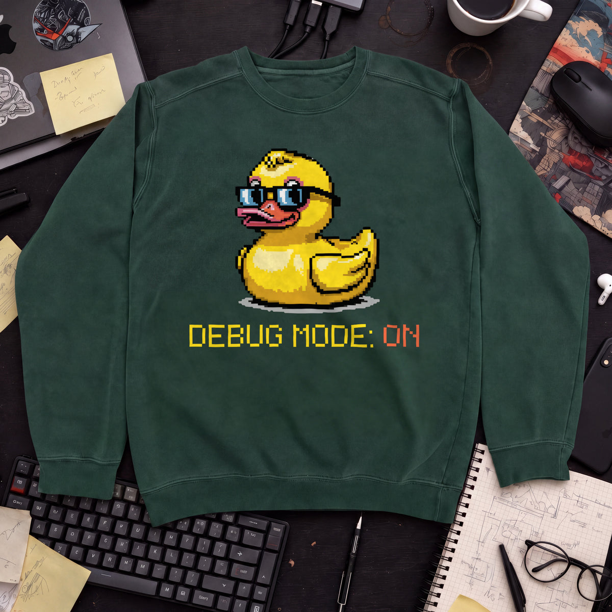 Debug mode: ON Sweatshirt — Bottle Green
