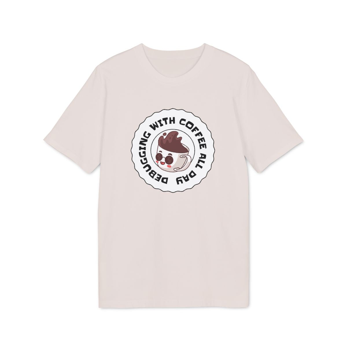 Debugging With Coffee All Day Shirt — Vintage White — EU Creator 2.0 front mockup