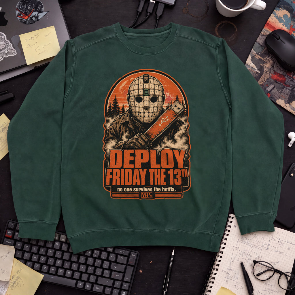 Deploy Friday the 13th Sweatshirt sweatshirt — Bottle Green