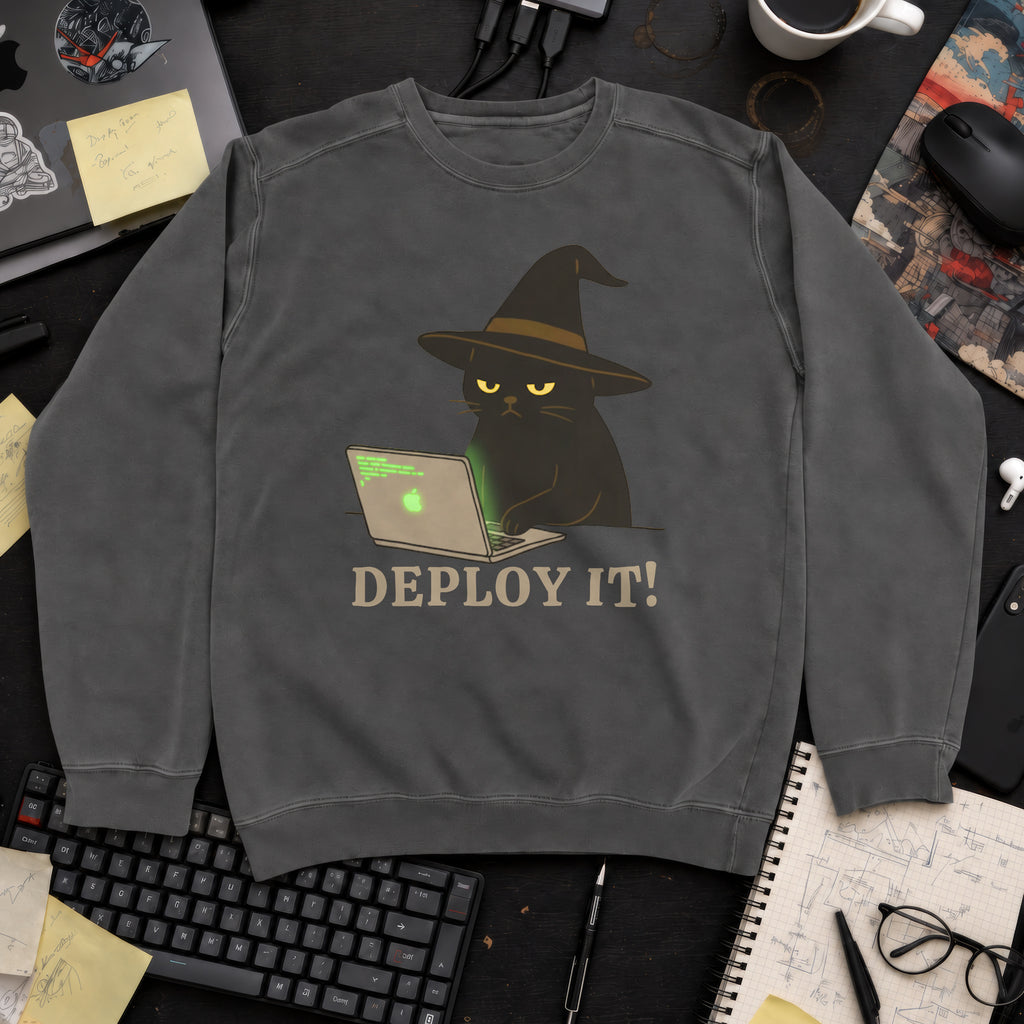 Deploy It Cat Sweatshirt — Pepper