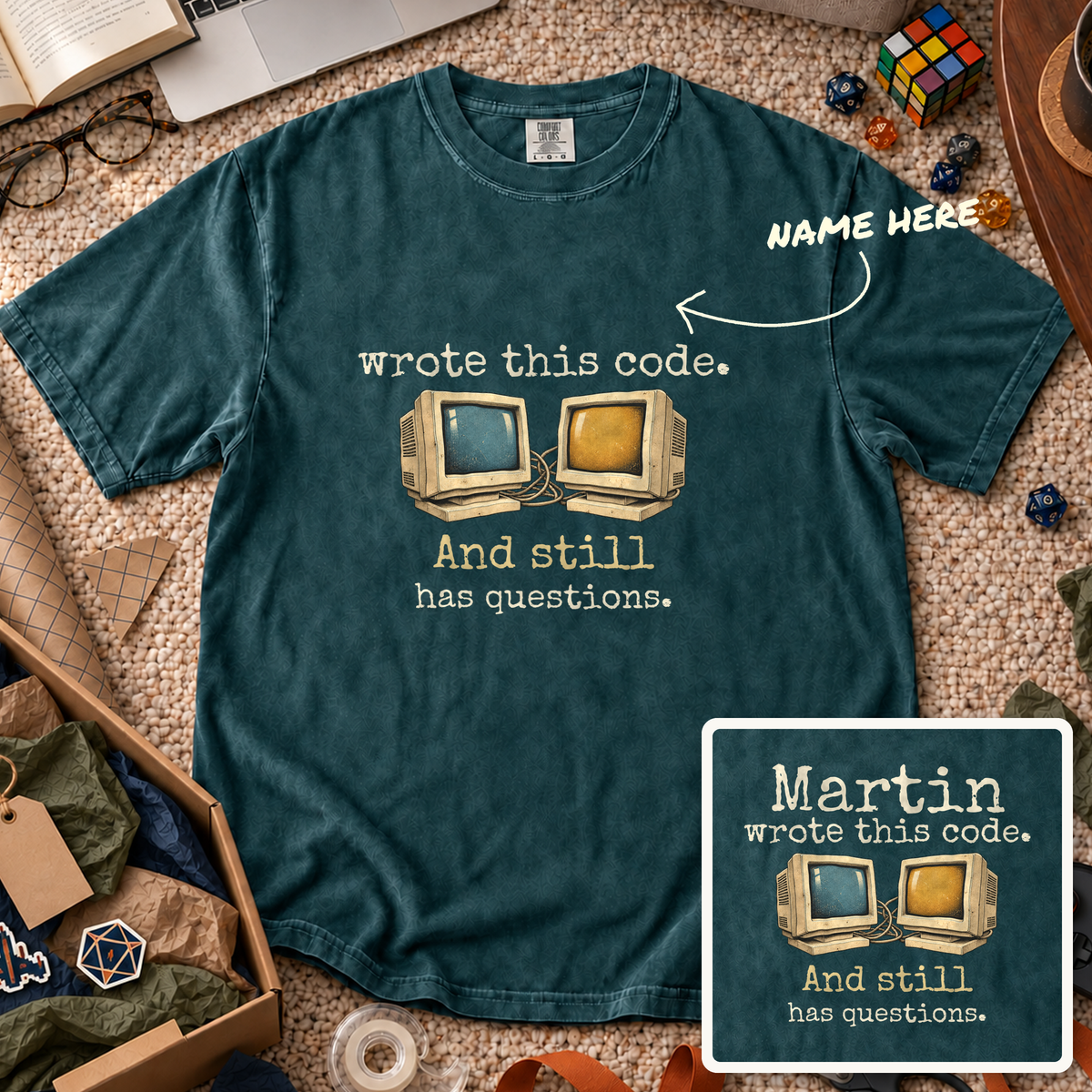 Wrote This Code Custom Shirt — personalized Blue Spruce Comfort Colors 1717
