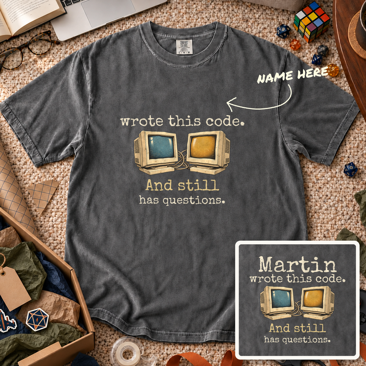 Wrote This Code Custom Shirt — personalized Pepper Comfort Colors 1717