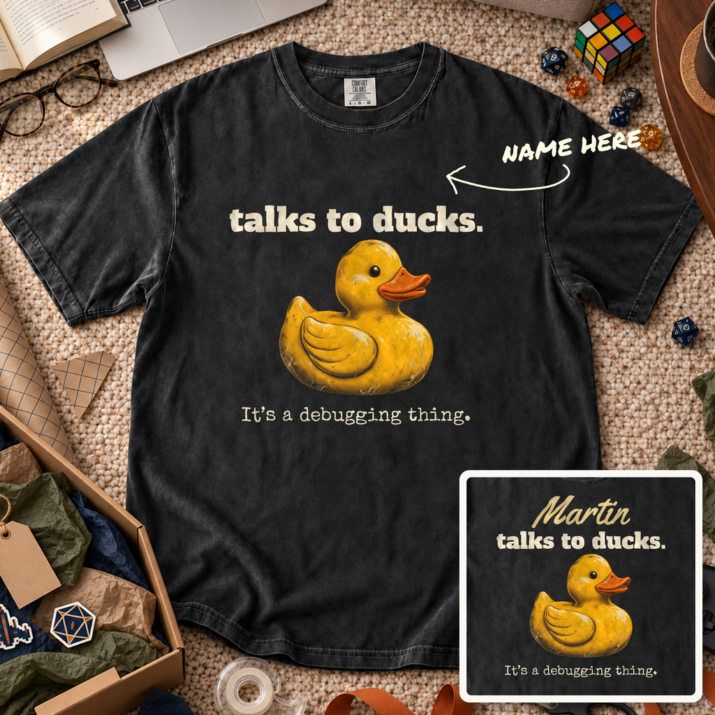 Talks to Ducks Custom Shirt — personalized Black Comfort Colors 1717