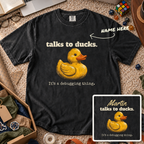 Talks to Ducks Custom Shirt — personalized Black Comfort Colors 1717