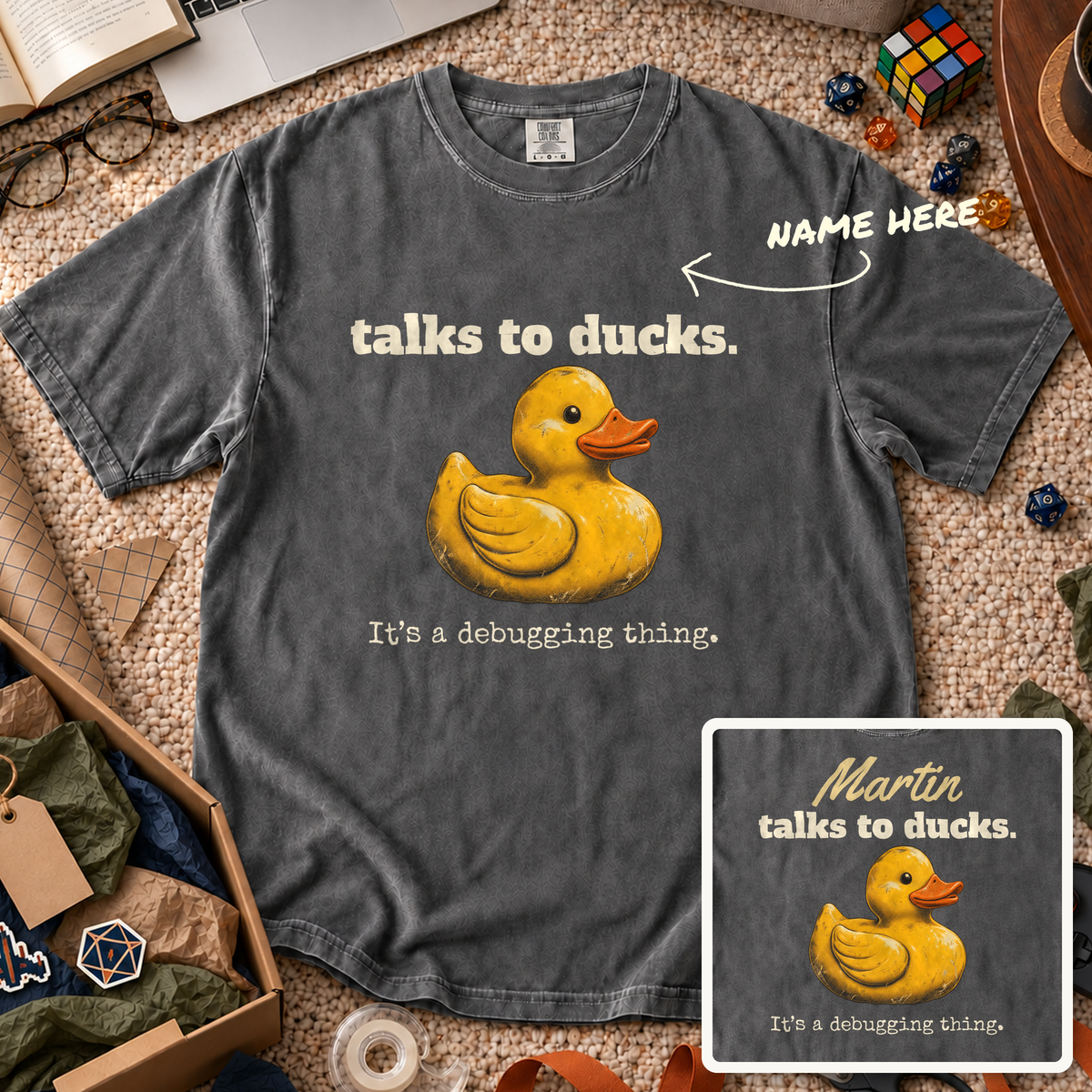 Talks to Ducks Custom Shirt — personalized Pepper Comfort Colors 1717