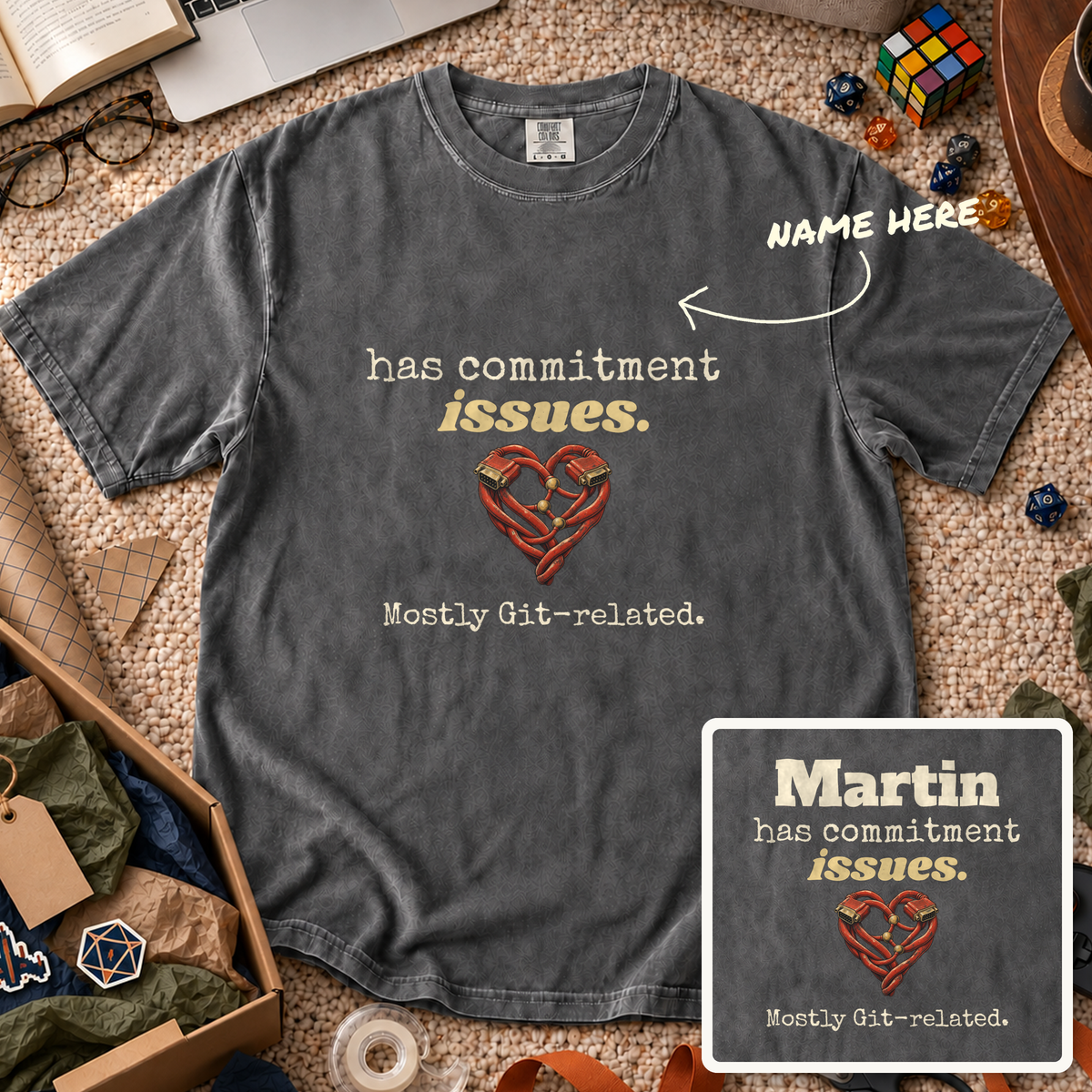 Commitment Issues Custom Shirt — personalized Pepper Comfort Colors 1717