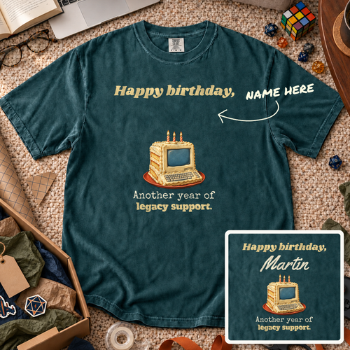 Birthday Legacy Support Custom Shirt — personalized Blue Spruce Comfort Colors 1717