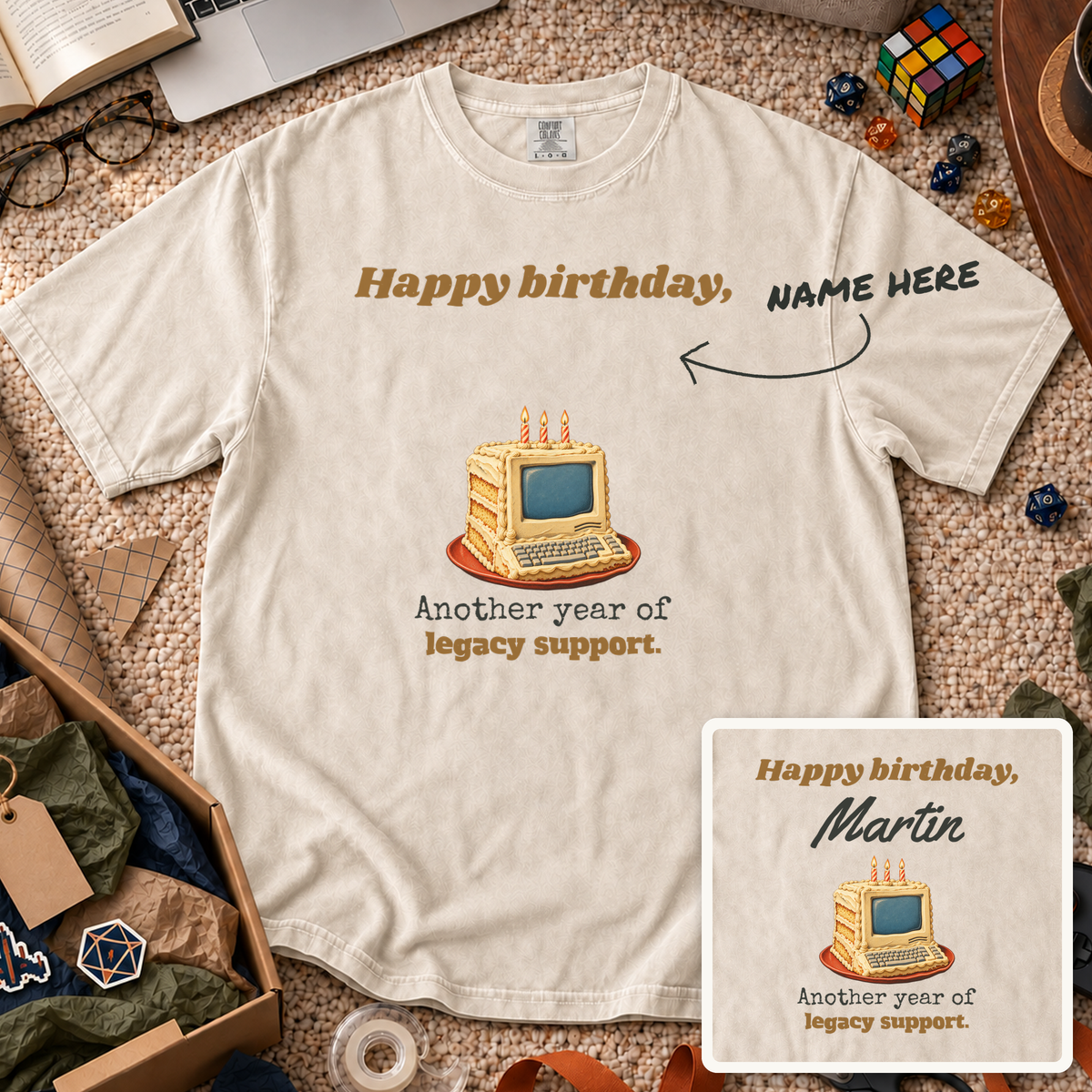 Birthday Legacy Support Custom Shirt — personalized Ivory Comfort Colors 1717