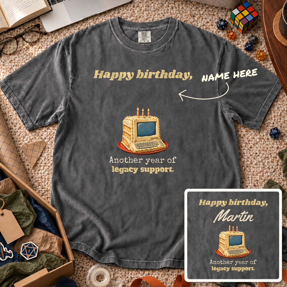 Birthday Legacy Support Custom Shirt — personalized Pepper Comfort Colors 1717